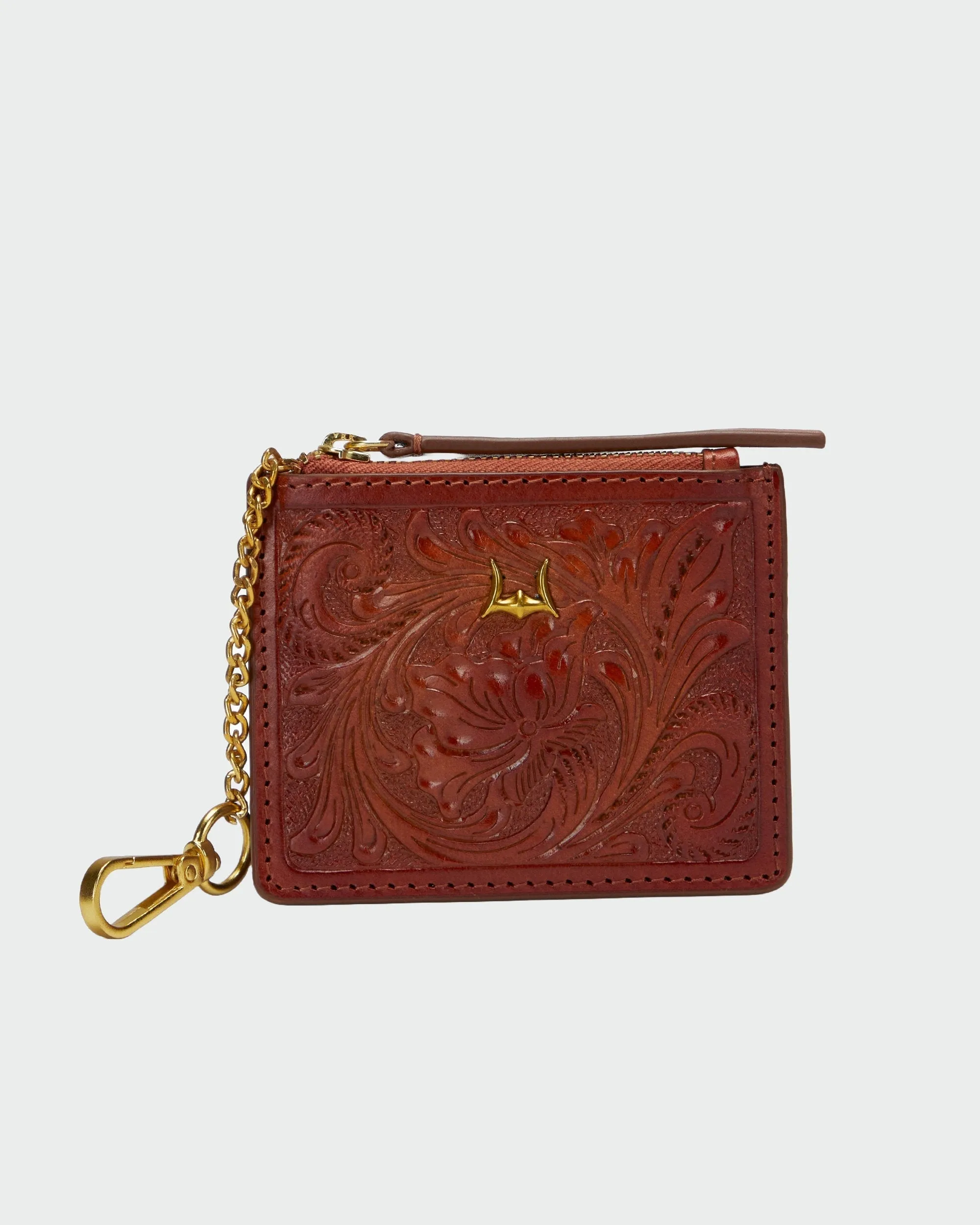 Loyal West Sophia Credit Card Holder In Handtooled Leather sold by Myra Bag