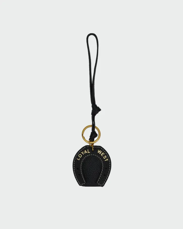 Loyal West Horse Shoe Bag Charm In Calf Leather - Black sold by Myra Bag