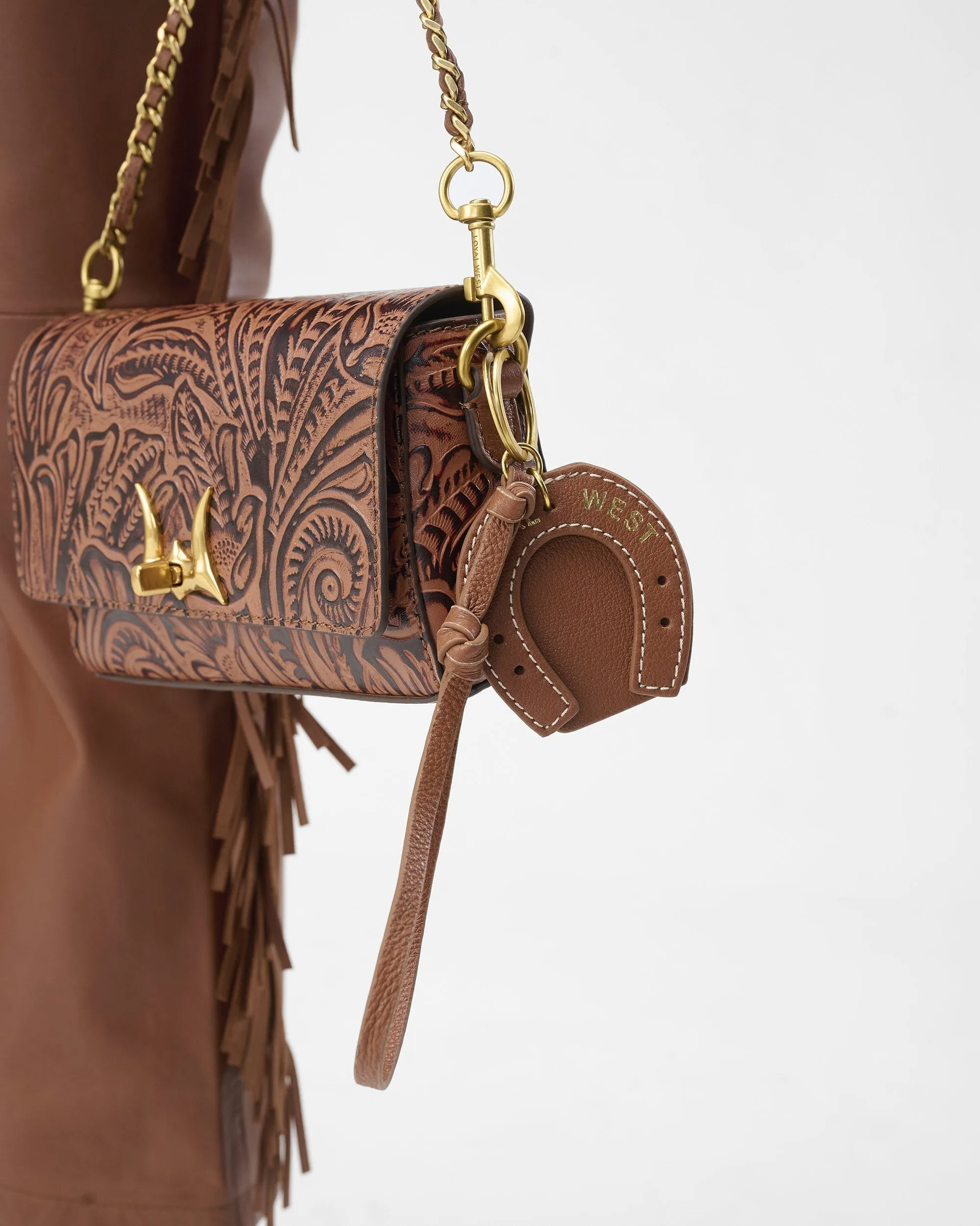 Loyal West Horse Shoe Bag Charm In Calf Leather - Tan sold by Myra Bag product image thumbnail 2