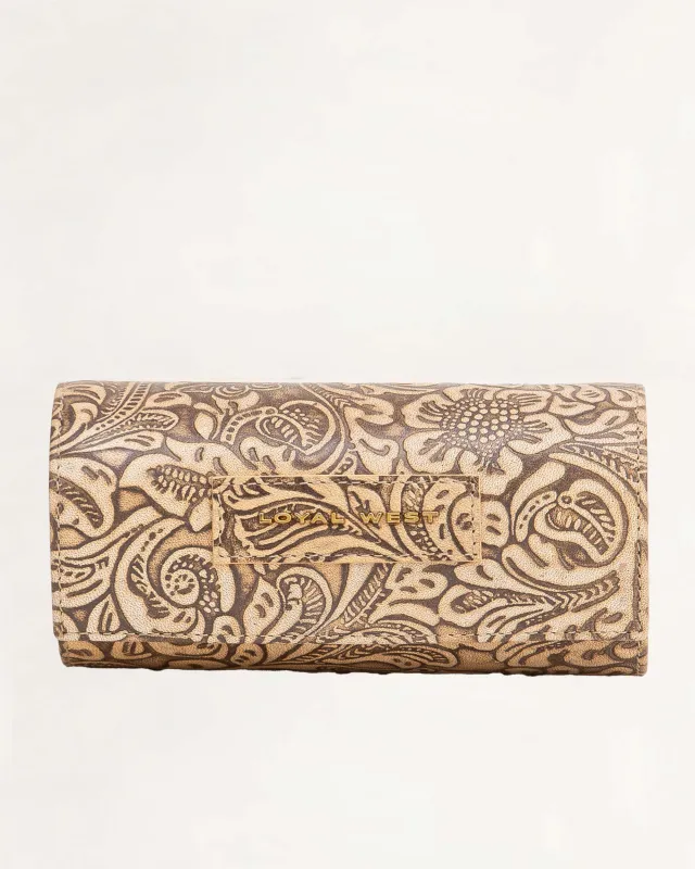 Loyal West Canyon Jewellery Case Embossed Floral Leather sold by Myra Bag