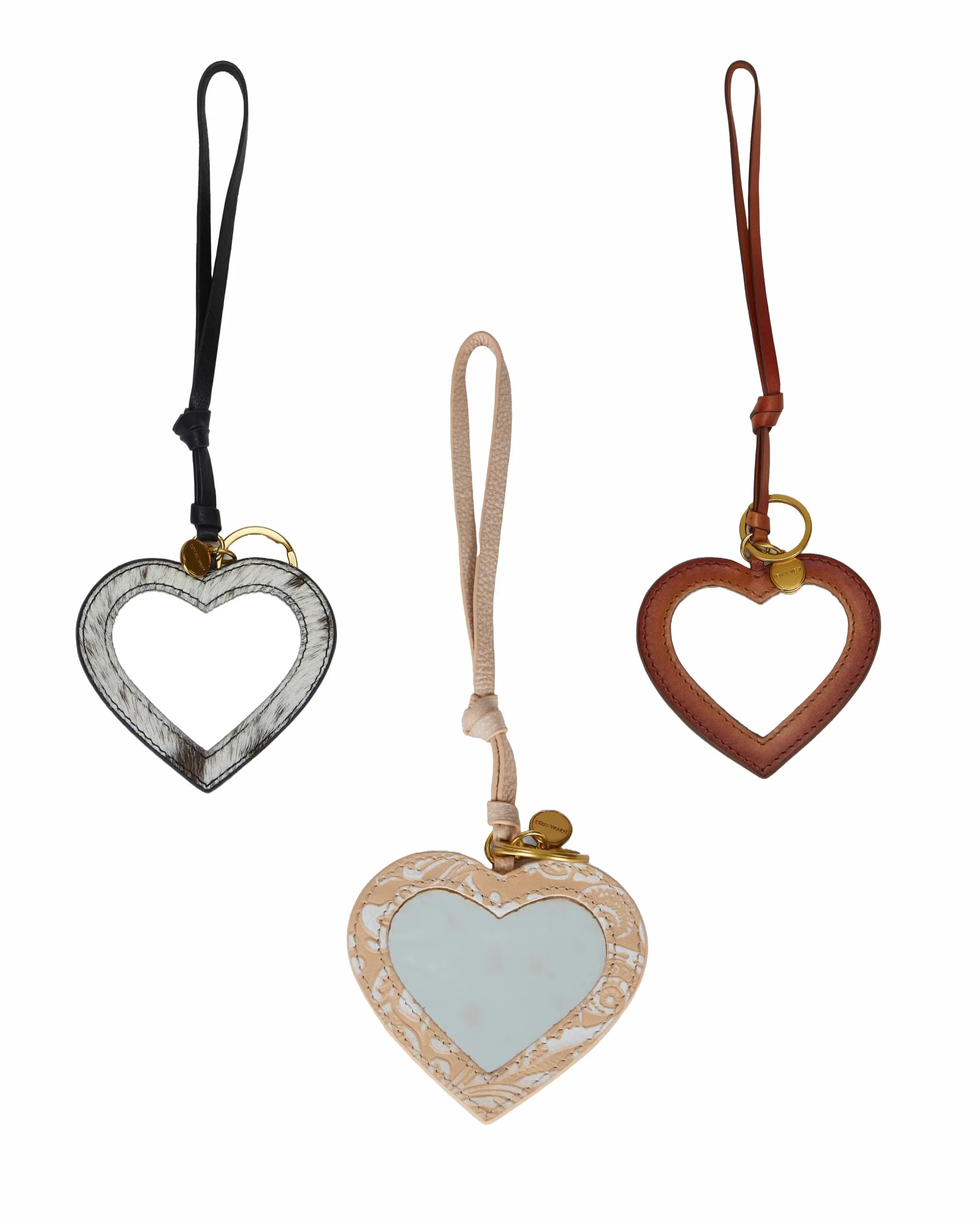 Loyal West Heart Shape Bag Charm In Black & White Cowhide sold by Myra Bag product image thumbnail 5