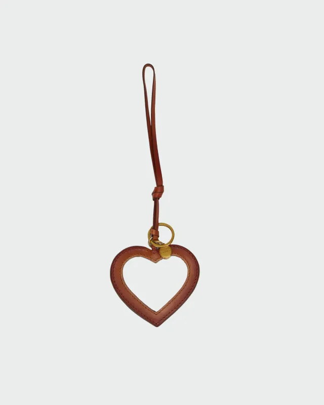 Loyal West Heart Shape Bag Charm In Handtooled Leather sold by Myra Bag