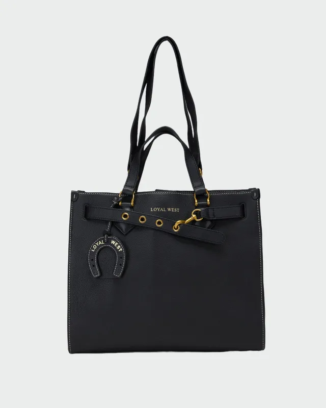 Loyal West Standard Medium Tote Bag In Calfskin - Black sold by Myra Bag