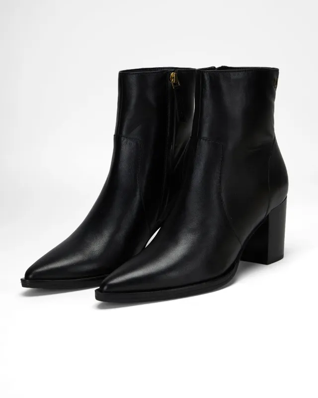 Loyal West Pointed Leather Booties sold by Myra Bag