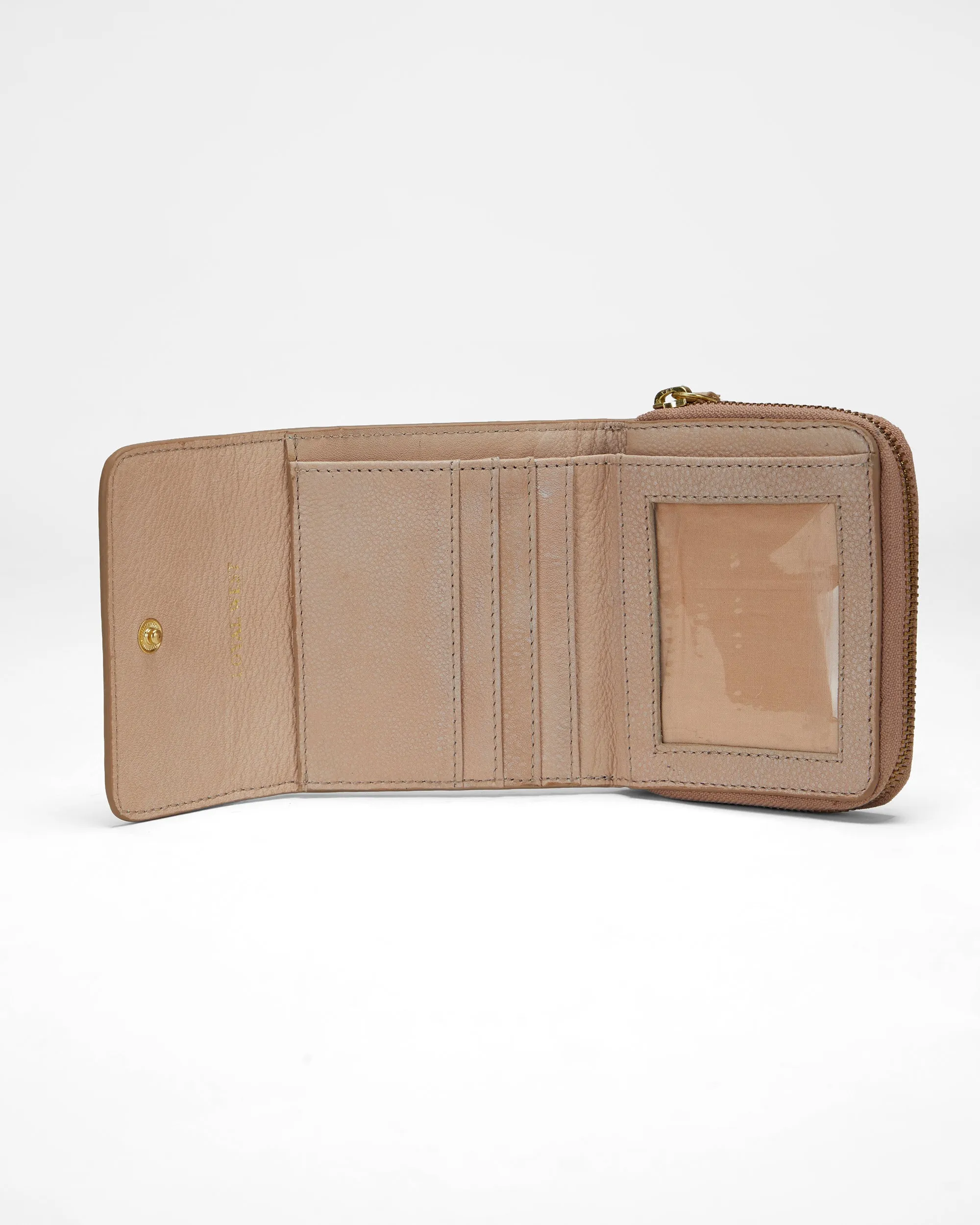 Loyal West Sophia Card Holder In Hand Finished Embossed Leather - White sold by Myra Bag product image thumbnail 4