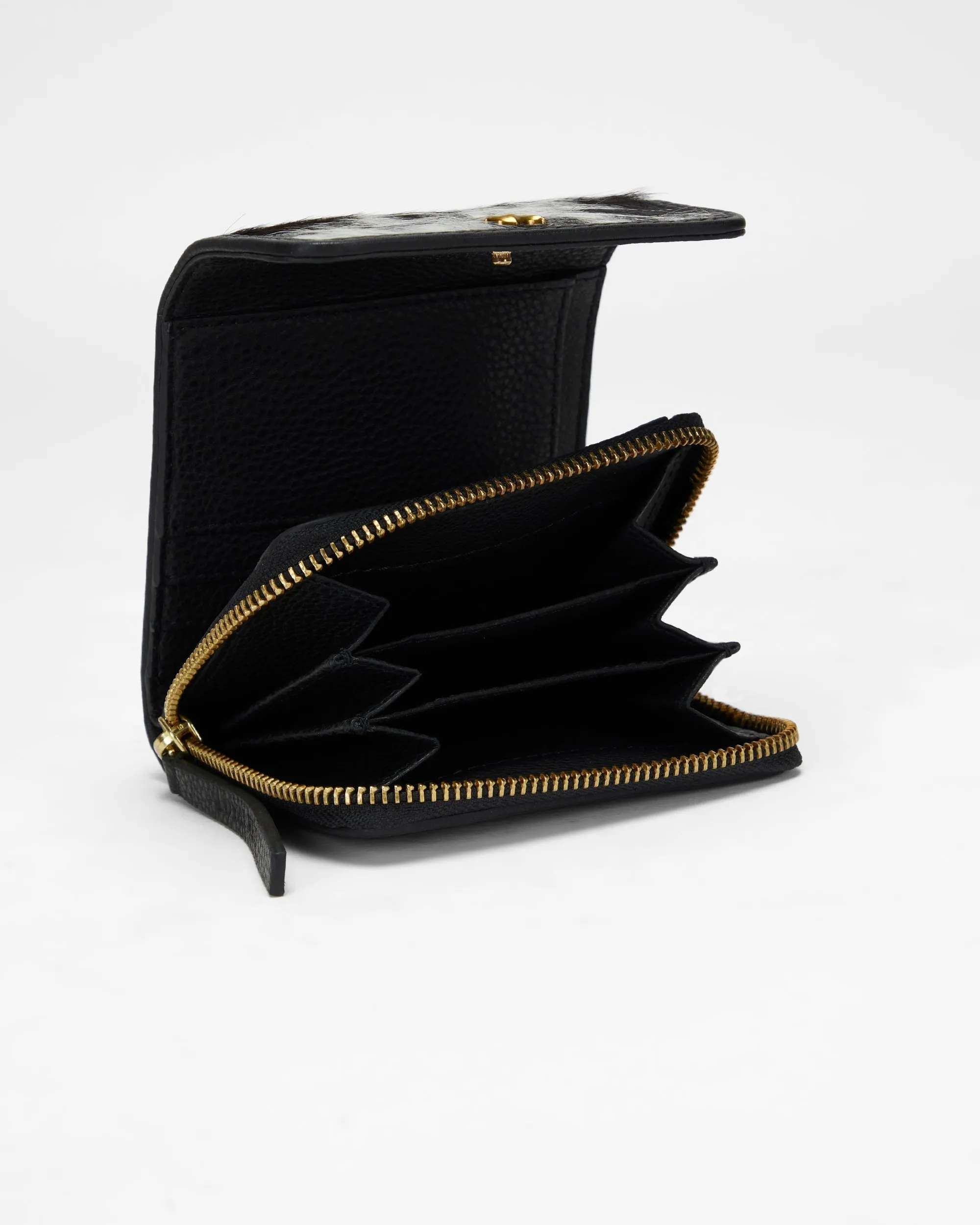 Loyal West Sophia Card Holder In Black & White Cowhide sold by Myra Bag product image thumbnail 5