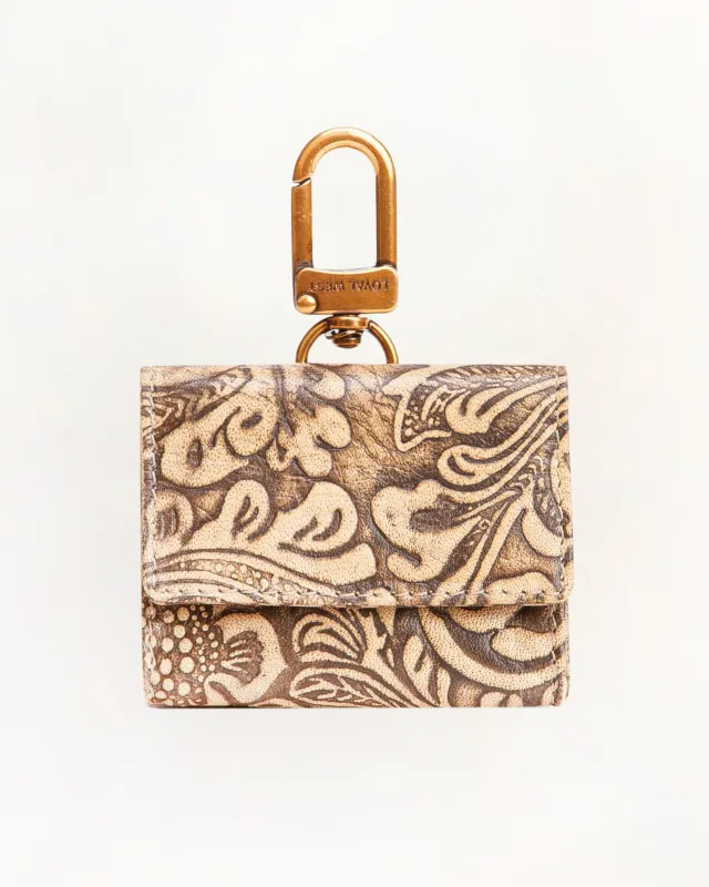 Loyal West Gloriana Clip On Bag Charm Embossed Floral sold by Myra Bag
