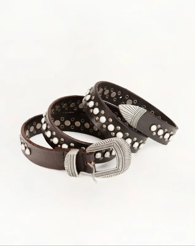 Loyal West Midnight Ranger Leather Belt In Calfskin made by Myra Bag