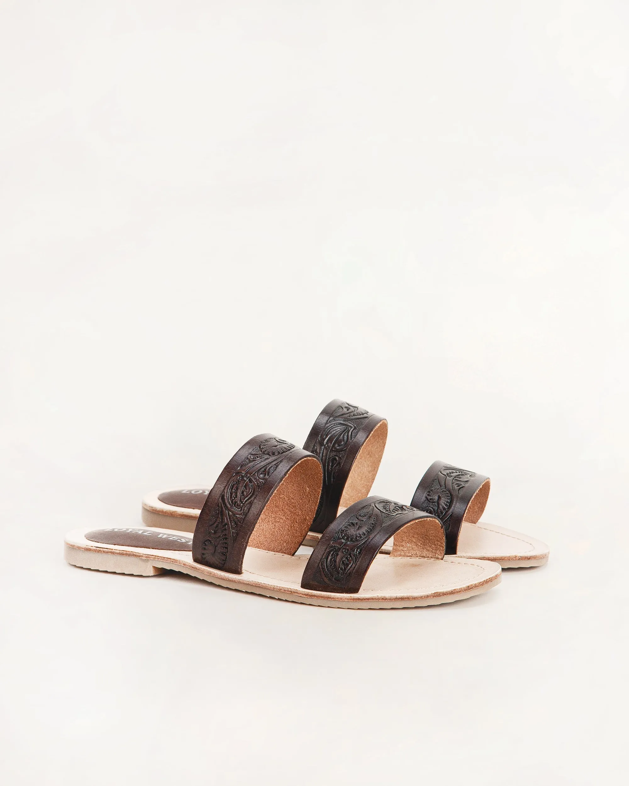Loyal West Mesa Wanderer Sandals - Black Handtooled Leather sold by Myra Bag product image thumbnail 2