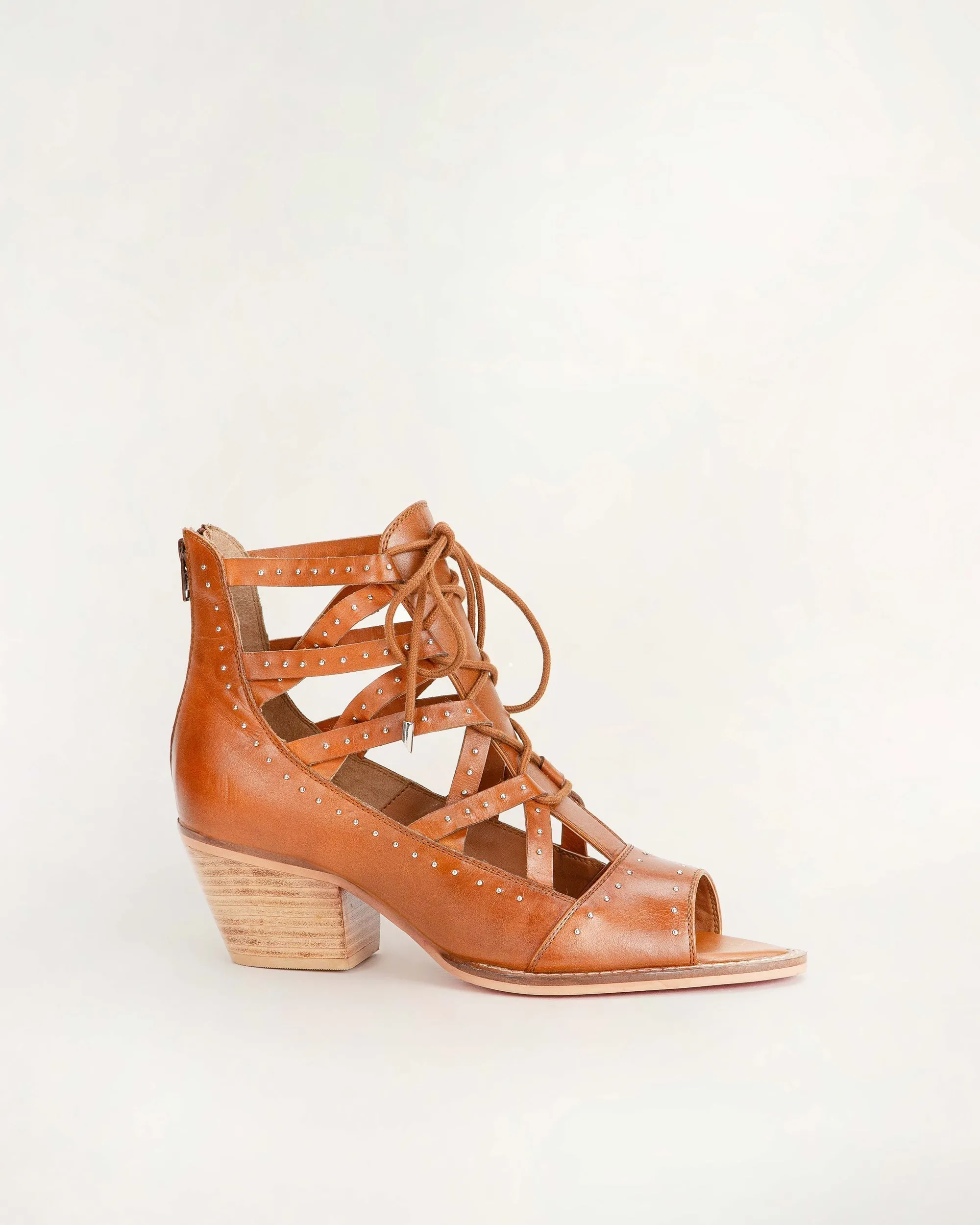 Loyal West Lace Up Booties In Calfskin sold by Myra Bag