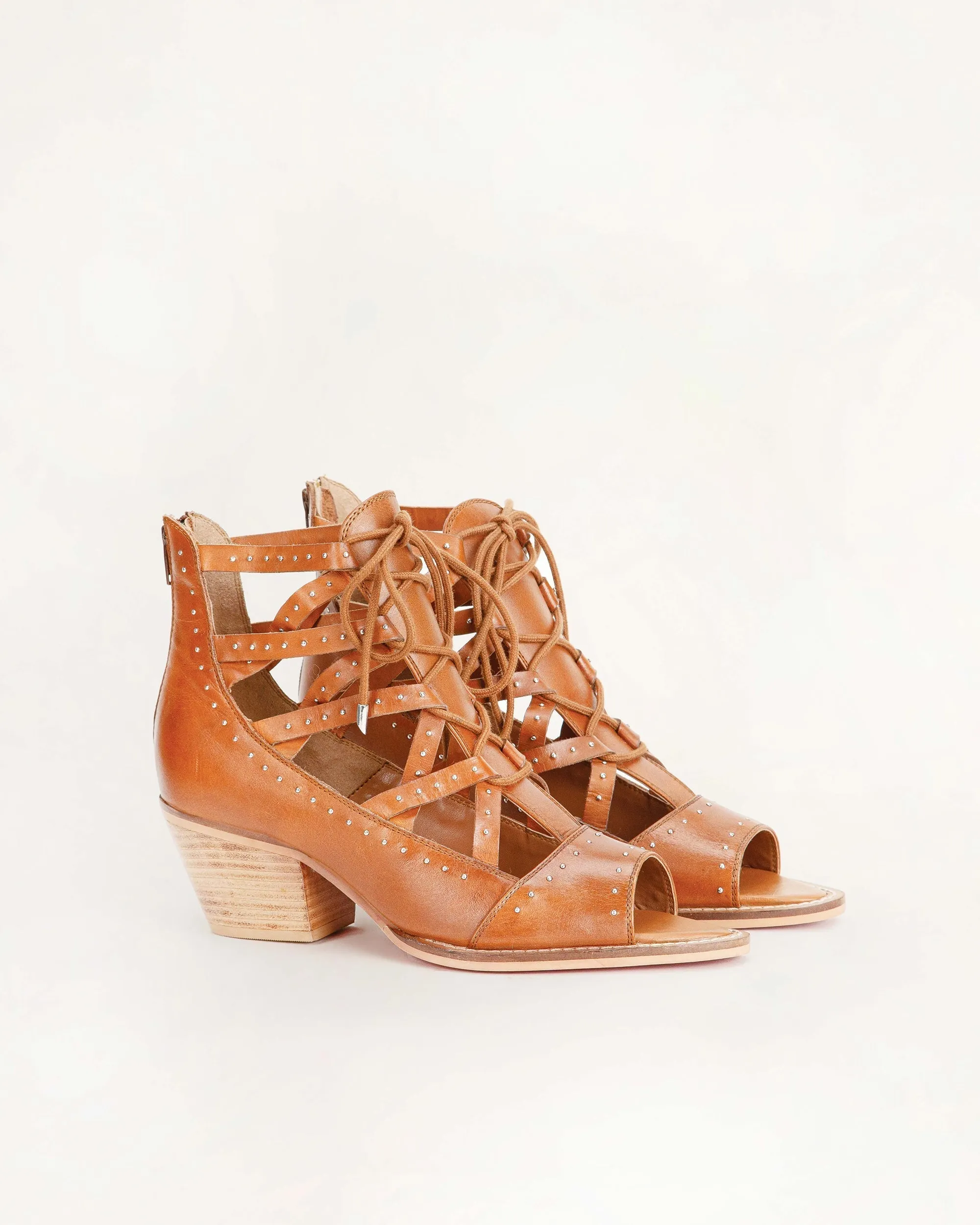 Loyal West Lace Up Booties In Calfskin sold by Myra Bag product image thumbnail 2