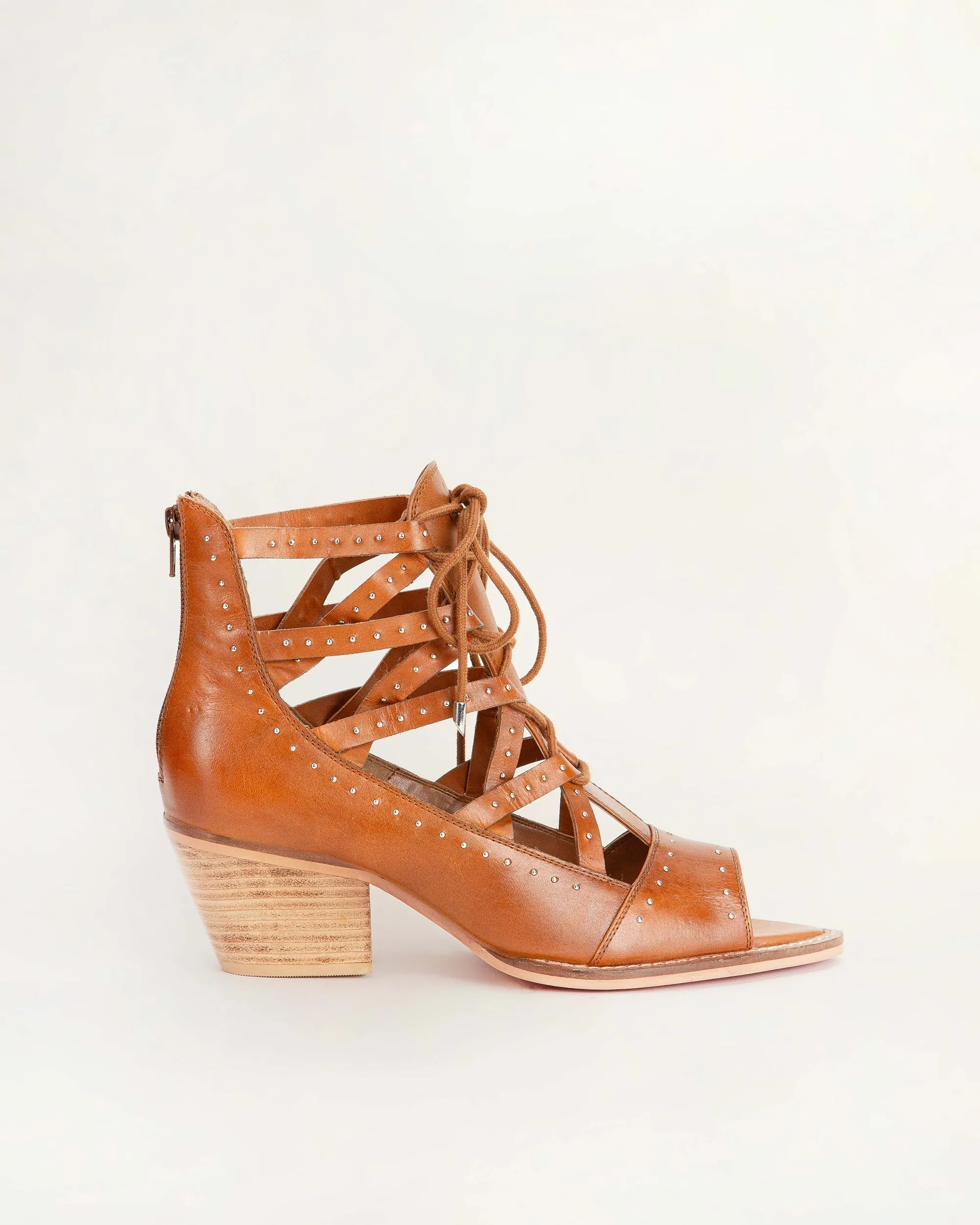 Loyal West Lace Up Booties In Calfskin sold by Myra Bag product image thumbnail 3