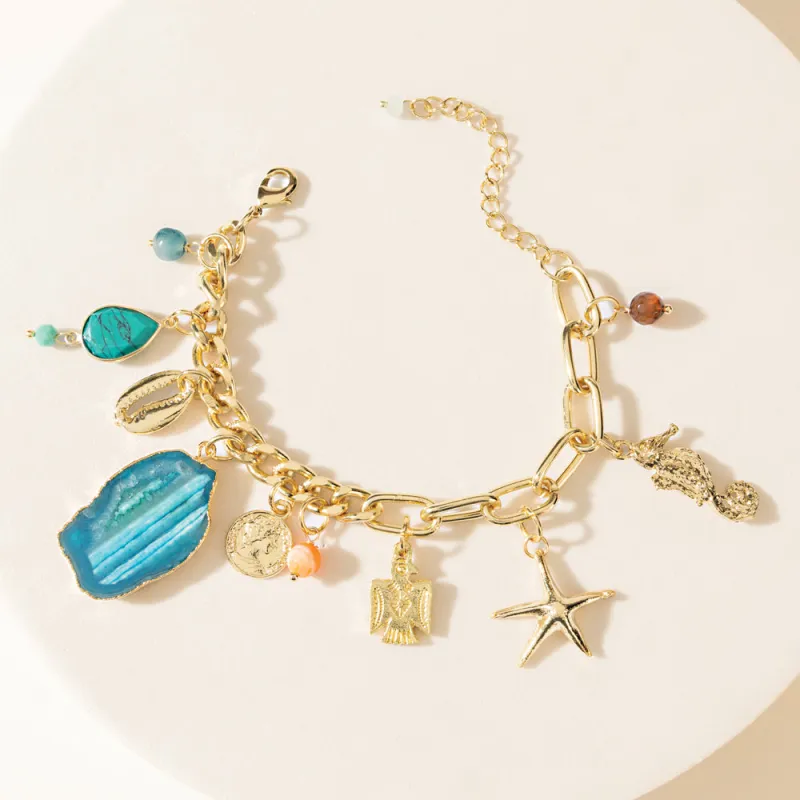 Stella by the Shore Bracelet in Coral Amber sold by Myra Bag