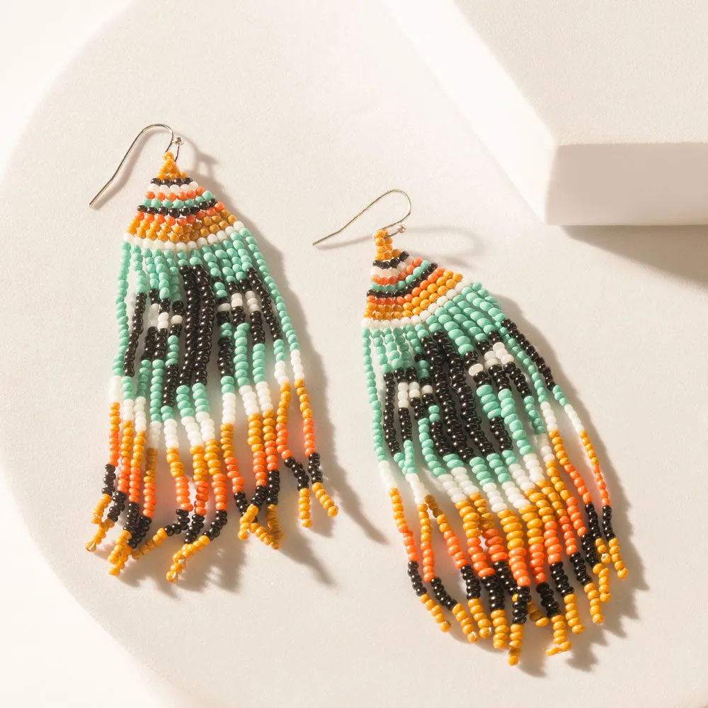 The Eagle Spoke Earrings in Sunny Teal sold by Myra Bag