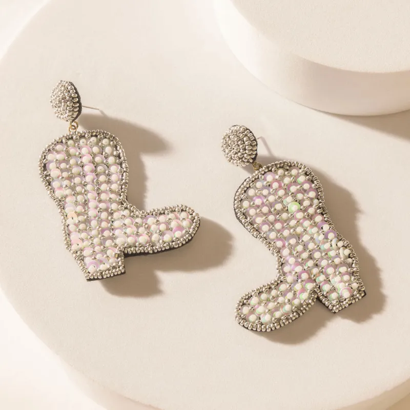 Starlight Rodeo Earrings in Pearl White sold by Myra Bag