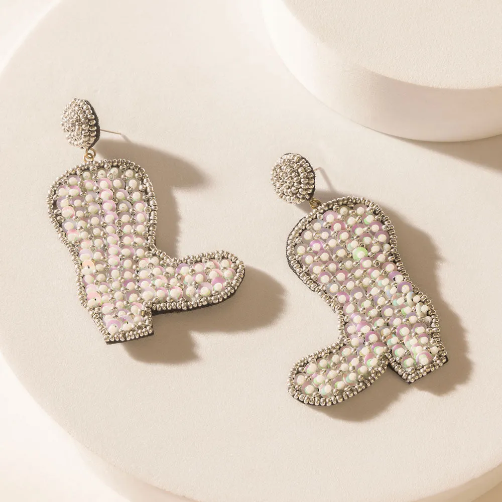 Starlight Rodeo Earrings in Pearl White sold by Myra Bag