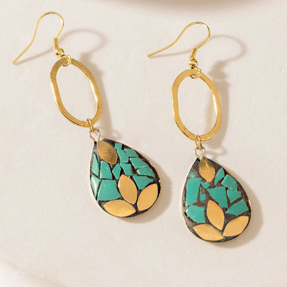 Verdestone Earrings in Desert Teal sold by Myra Bag product image thumbnail 4