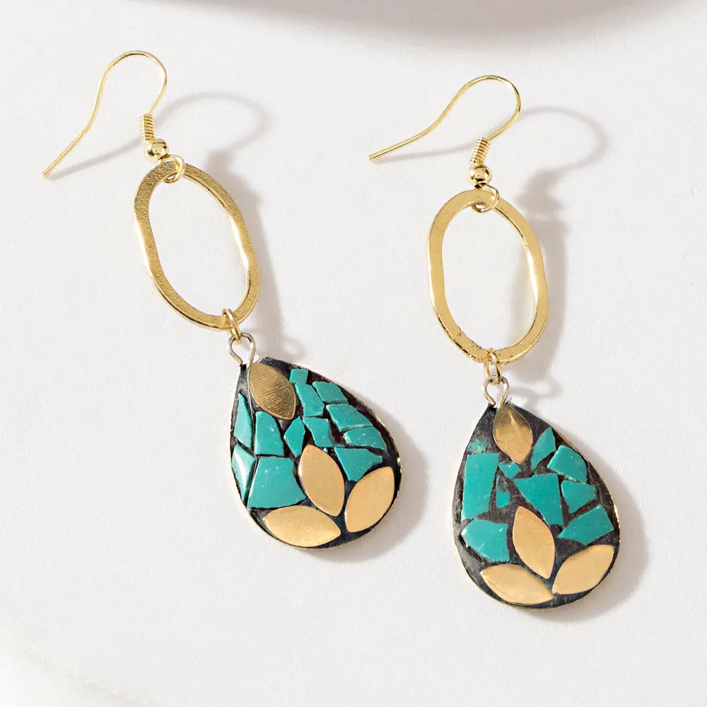 Verdestone Earrings in Desert Teal sold by Myra Bag