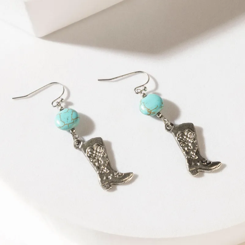 Boots Before Noon Earrings in Sky Teal sold by Myra Bag