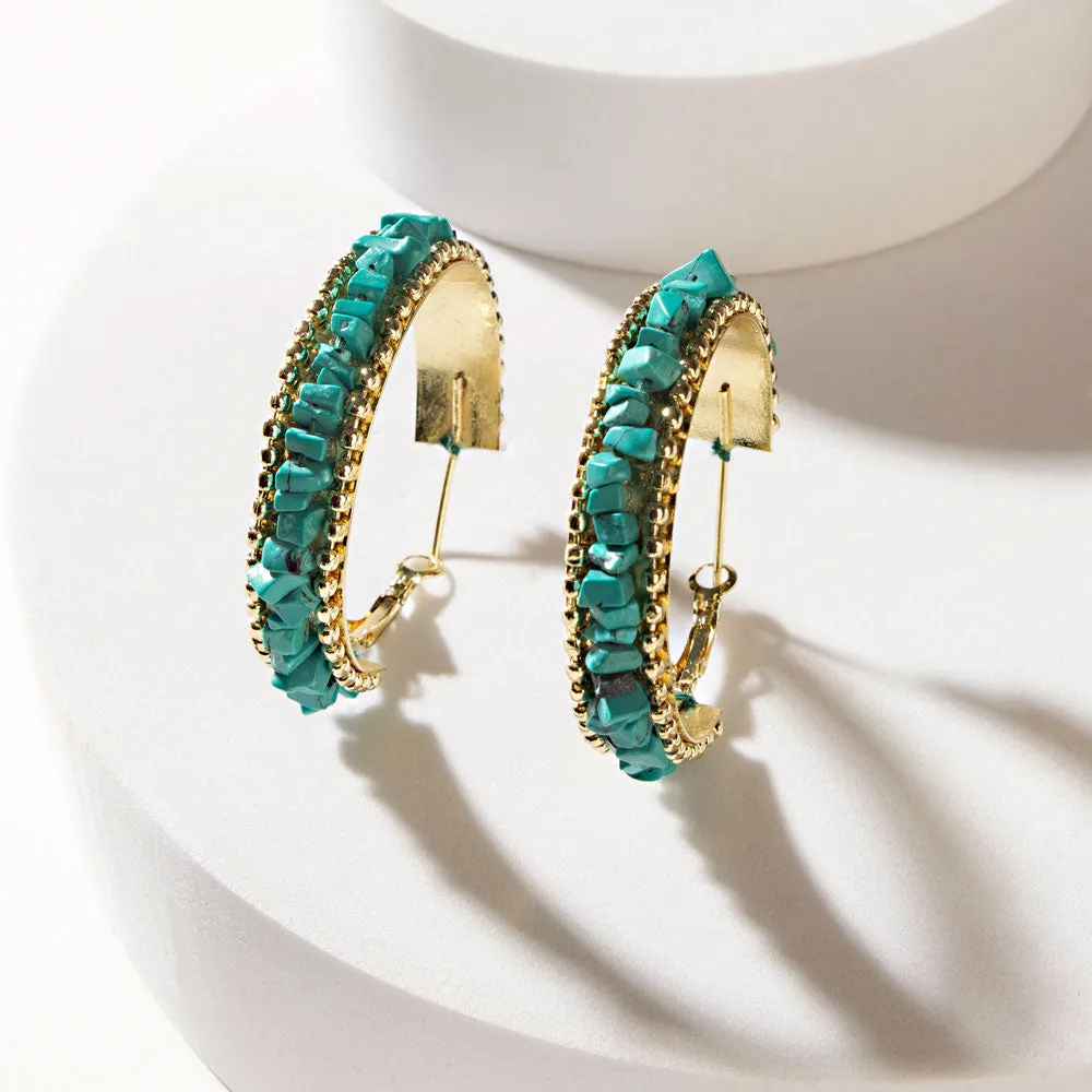 Howlite Halo Earrings in Mineral Teal sold by Myra Bag product image thumbnail 2