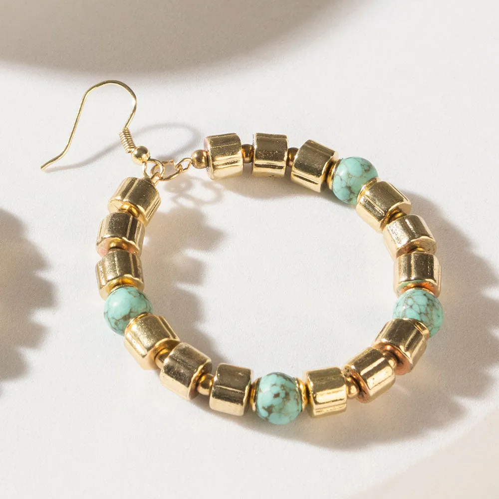 Goldrush Glow Earrings in Sunfire Teal sold by Myra Bag product image thumbnail 2