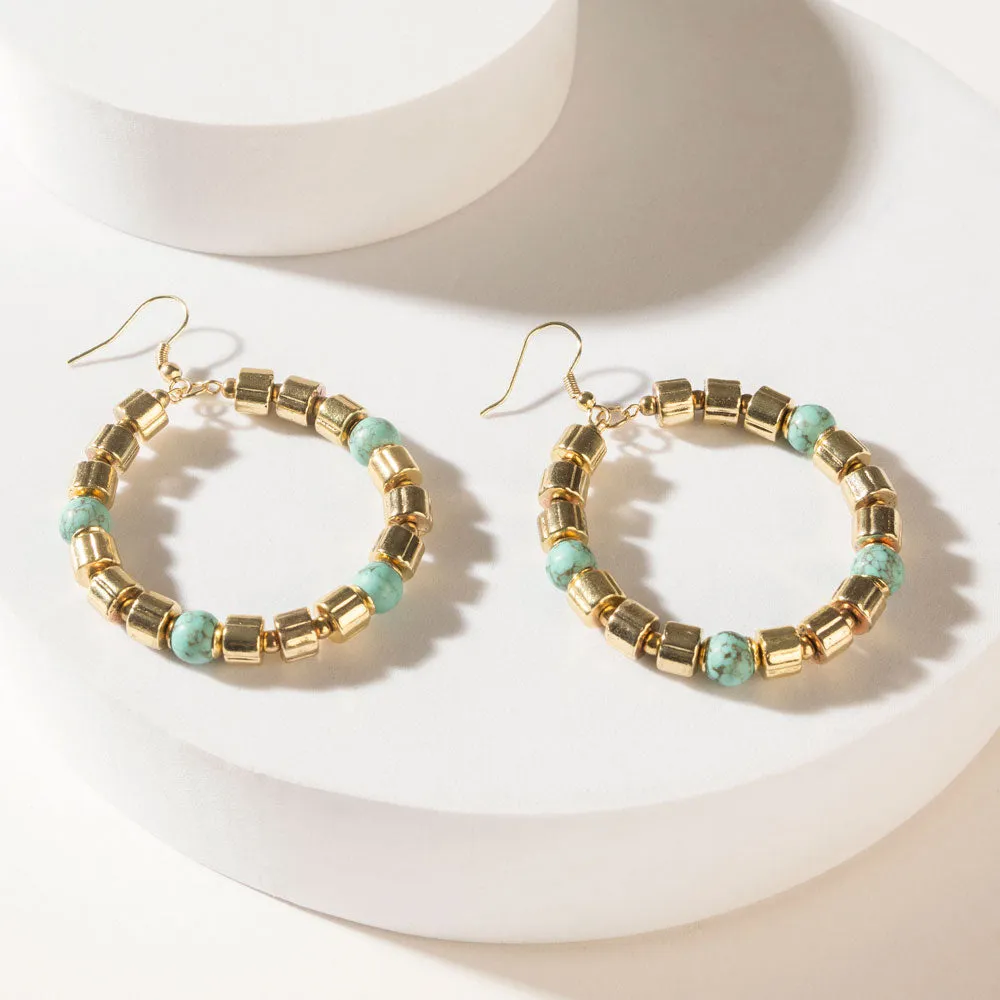 Goldrush Glow Earrings in Sunfire Teal sold by Myra Bag