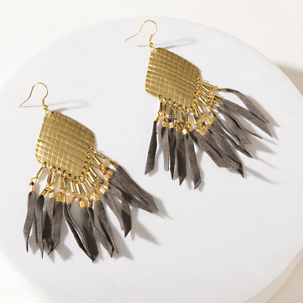 Prairie Siren Earrings in Sunhide Gold sold by Myra Bag