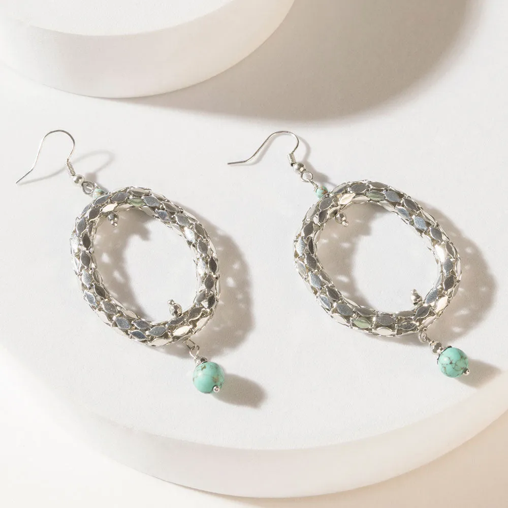 Looping Lariat Earrings in Starry Silver sold by Myra Bag