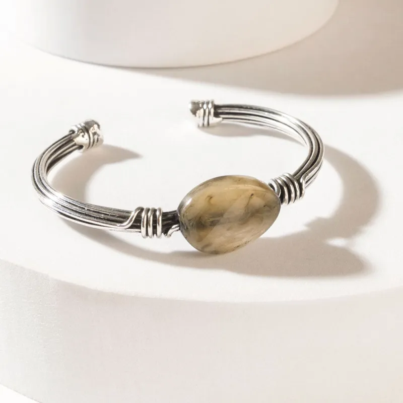 Wanderer’s Orb Cuff in Brushed Silver sold by Myra Bag