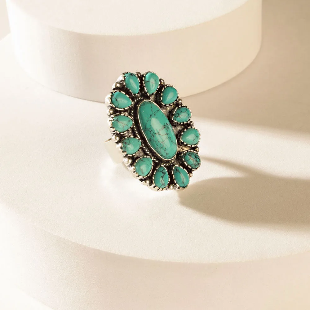 The Sunchaser Ring in Antique Teal sold by Myra Bag
