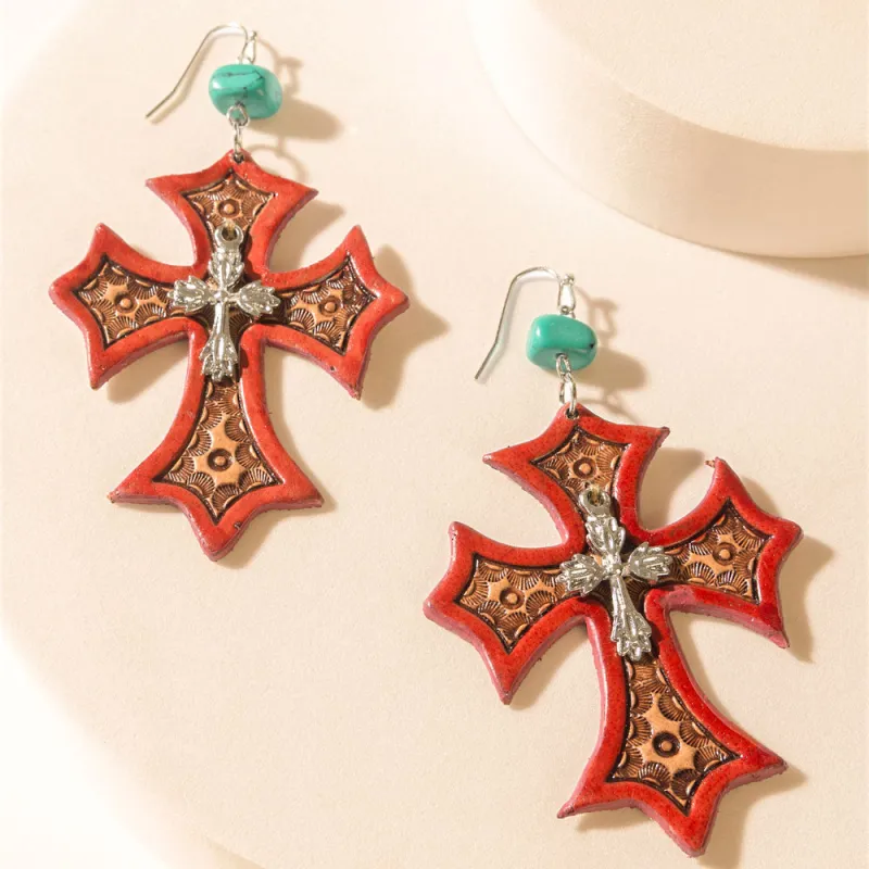 Crimson Cross Earrings sold by Myra Bag