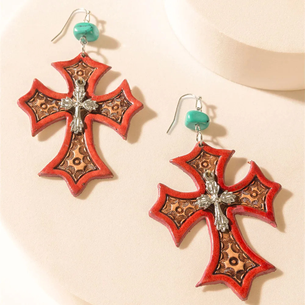 Crimson Cross Earrings sold by Myra Bag