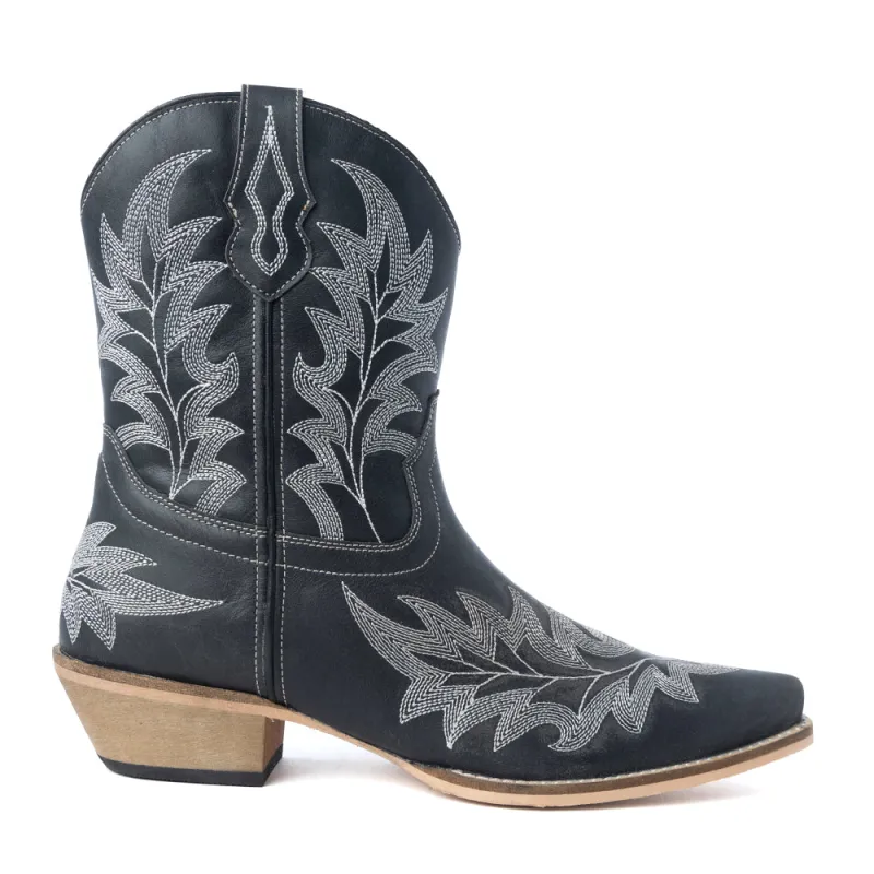 Desert Pearl Ankle Boots in Coal Black sold by Myra Bag