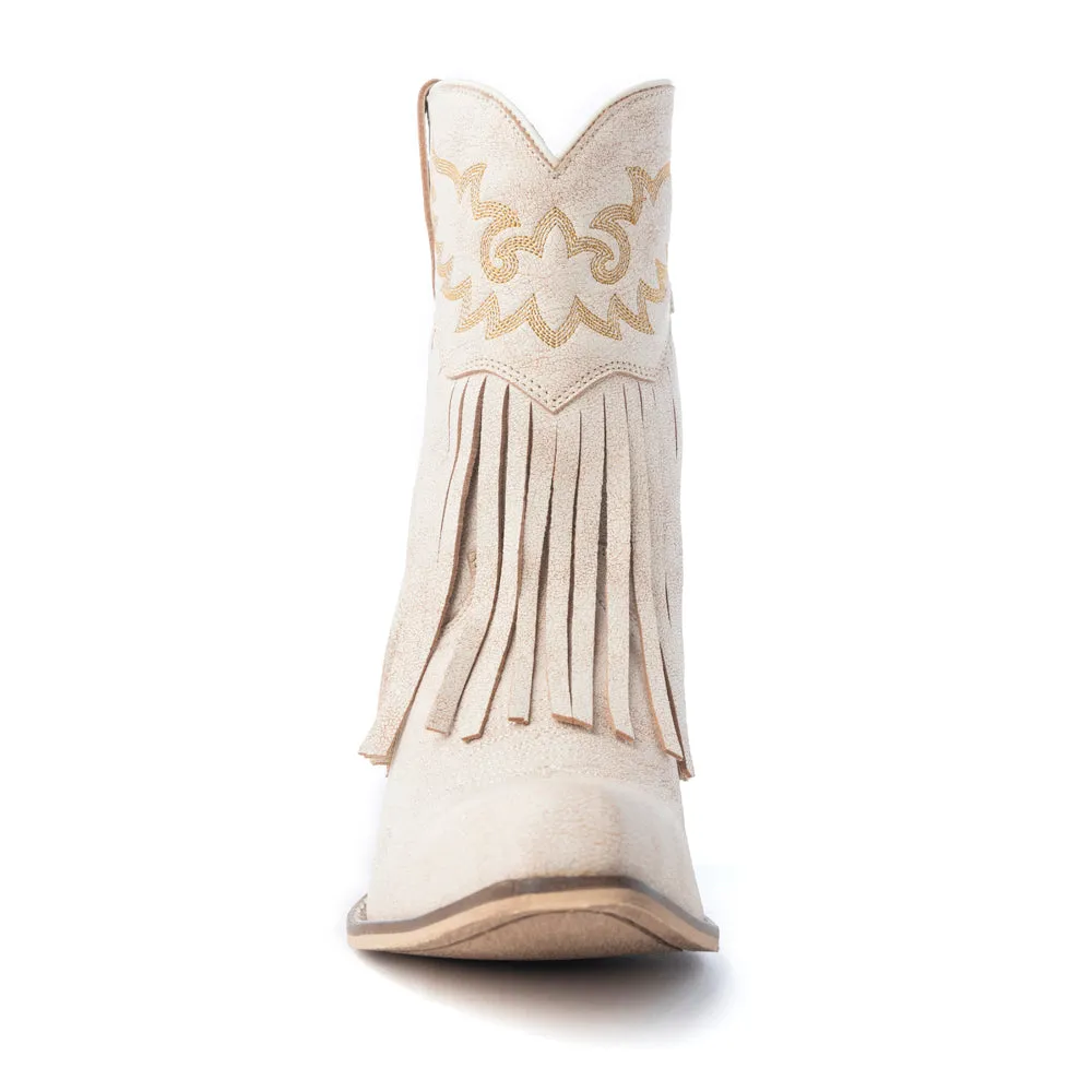 Desert Angel Fringe Booties in White sold by Myra Bag product image thumbnail 4