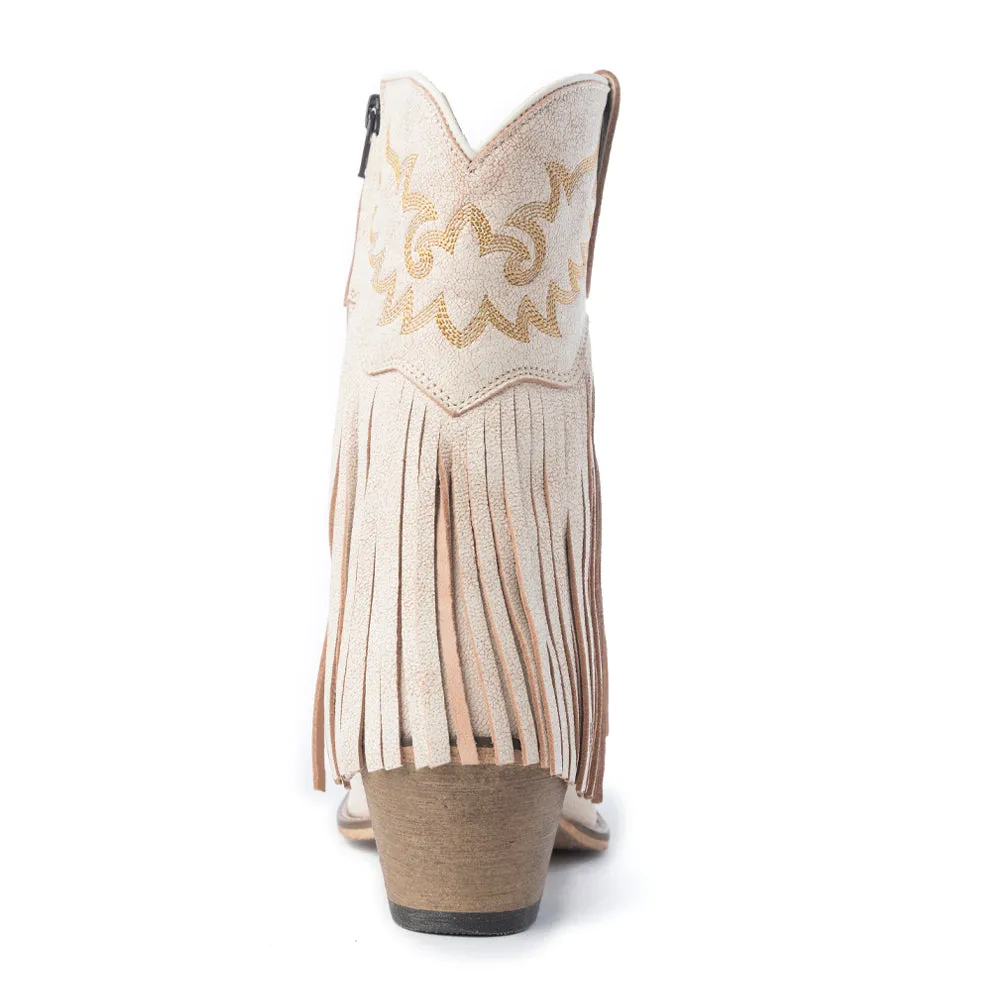 Desert Angel Fringe Booties in White sold by Myra Bag product image thumbnail 5