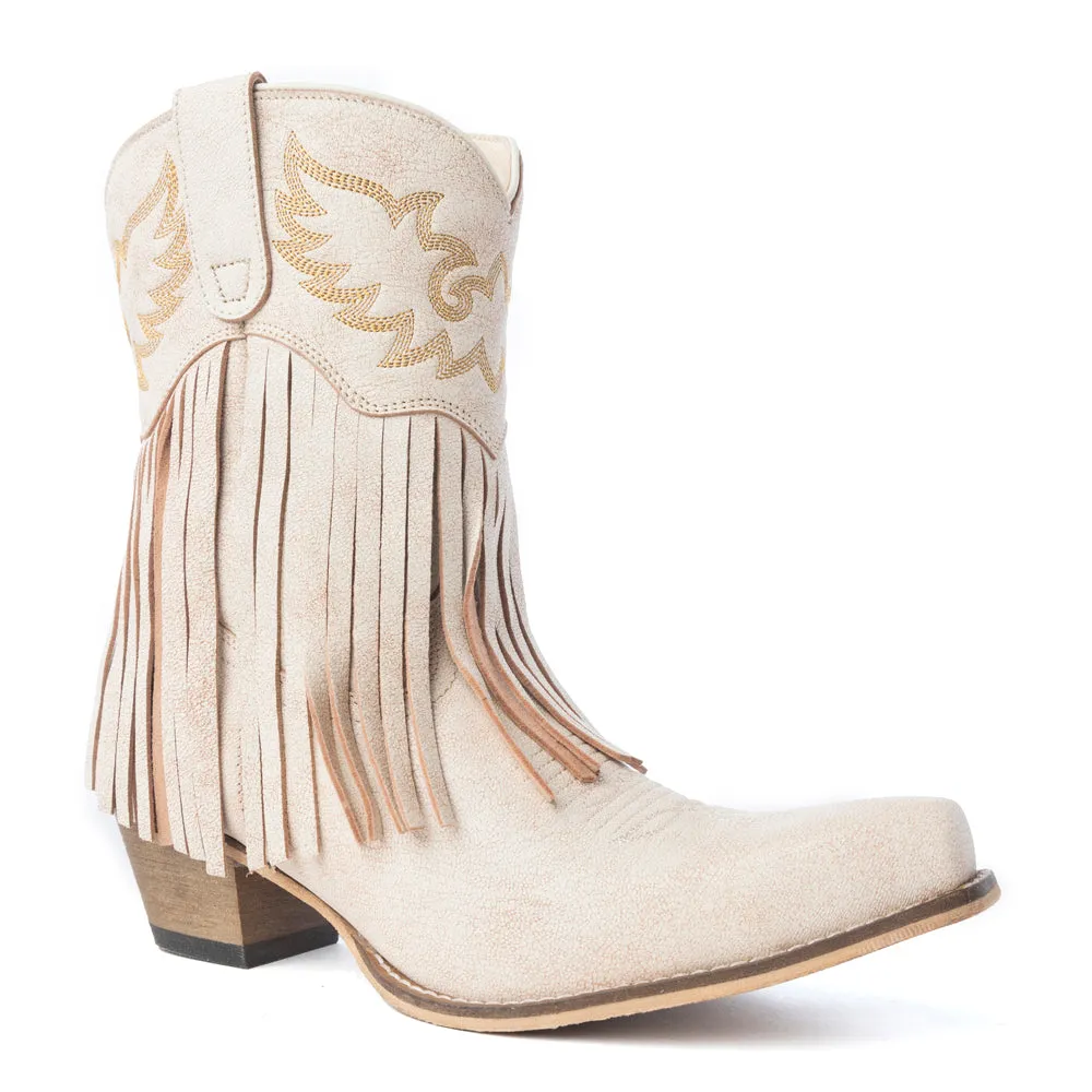 Desert Angel Fringe Booties in White sold by Myra Bag product image thumbnail 3