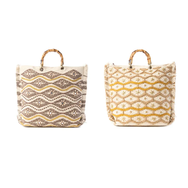 Solana Weave Hand Embroidered Tote Bag Variant Combo sold by Myra Bag
