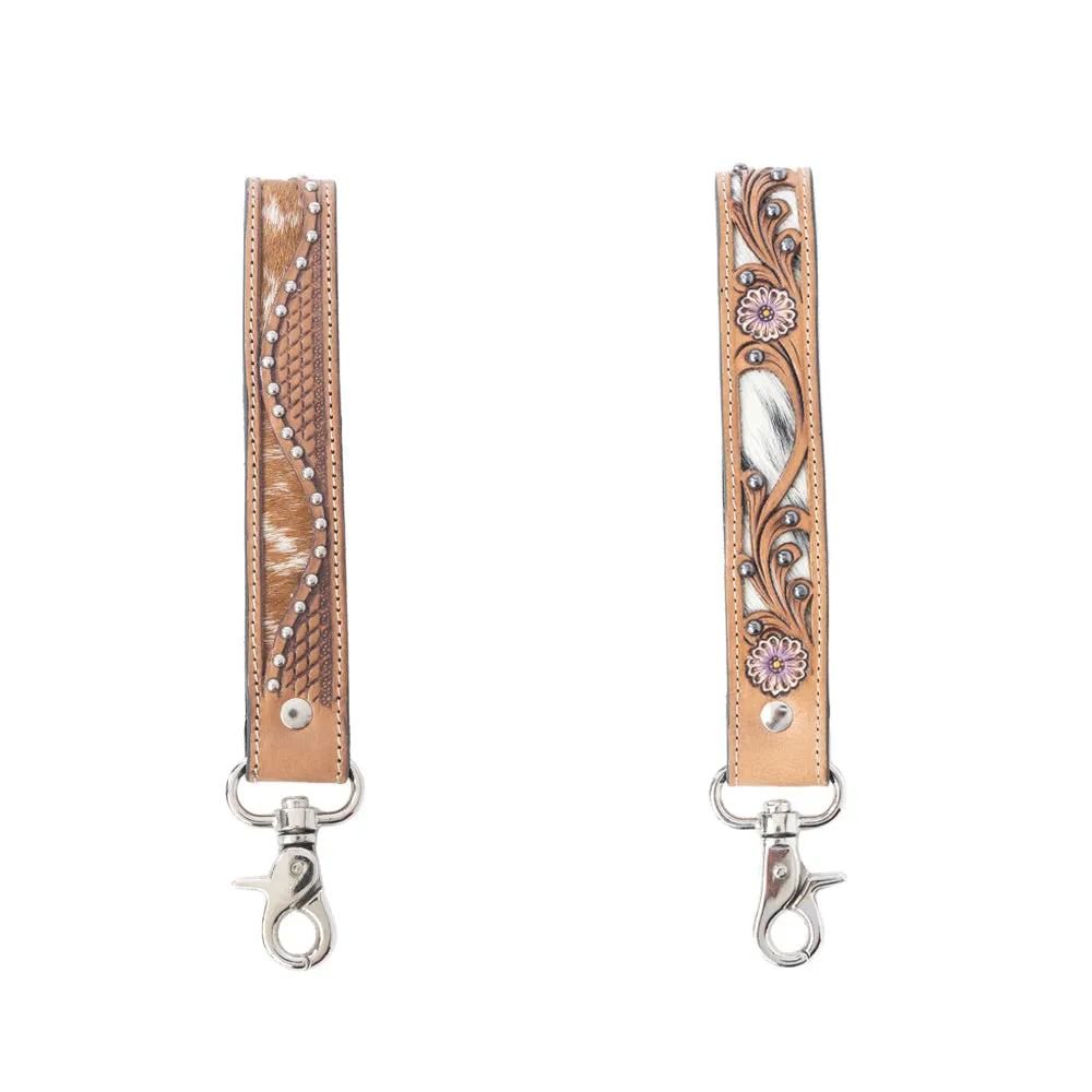 Bronco Wave Handtooled Leather Keyfob Variant Combo sold by Myra Bag