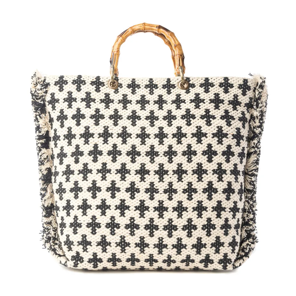 Starlit Loom Hand Embroidered Tote Bag in Twilight Sand sold by Myra Bag product image thumbnail 3