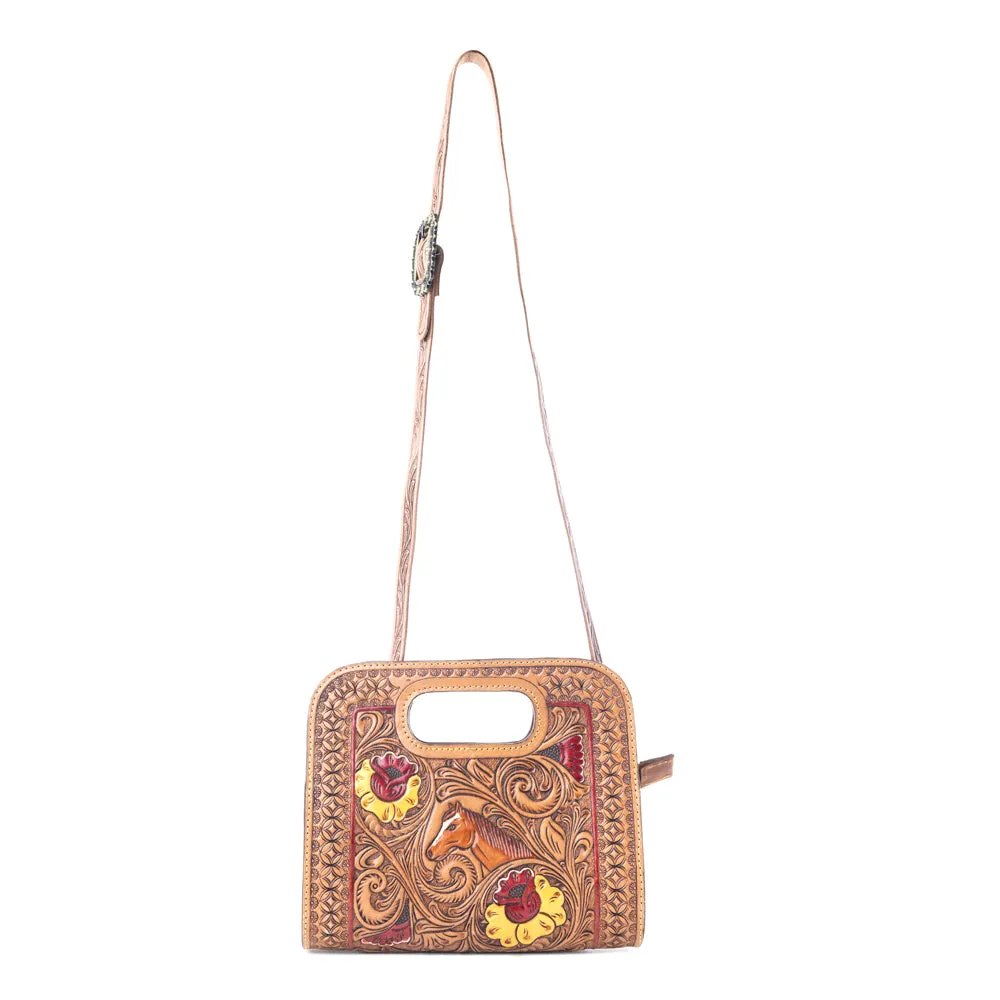 Spirit Bloom Handtooled Leather Bag in Aged Mahogany sold by Myra Bag product image thumbnail 4