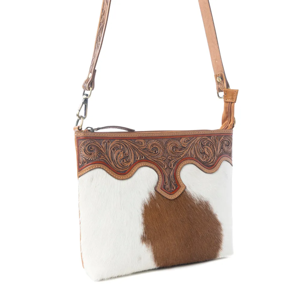Sienna Grace Handtooled Hairon Leather Bag in Western Copper sold by Myra Bag product image thumbnail 2