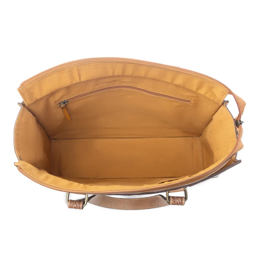 Desert Jewel Handtooled Hairon Leather Concealed Carry Bag in Timber Brown sold by Myra Bag product image thumbnail 5