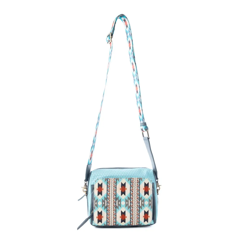 Pueblo Charm Aztec Crossbody Bag in Frontier Blue sold by Myra Bag product image thumbnail 4