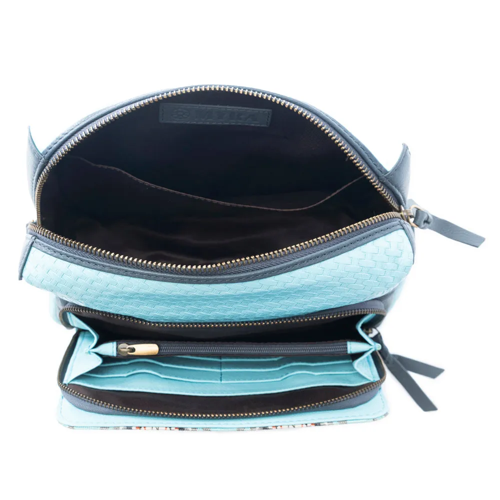 Pueblo Charm Aztec Crossbody Bag in Frontier Blue sold by Myra Bag product image thumbnail 5