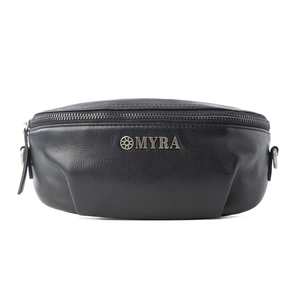 Blackthorn Range Leather Fanny Pack in Sailor Black sold by Myra Bag