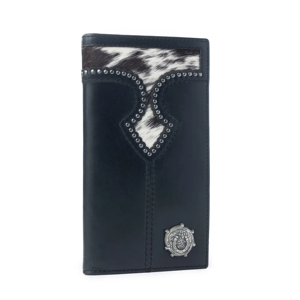 Frontier Mark Hairon Leather Wallet for Men in Dusthorn Black sold by Myra Bag product image thumbnail 2