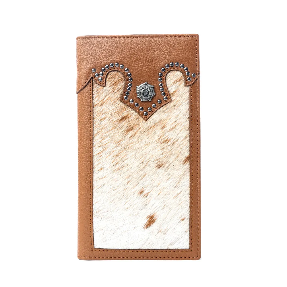 Rustler’s Pride Leather Wallet for Men in Wildhide Oak sold by Myra Bag