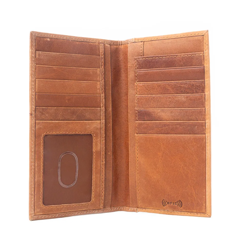 Sheriff’s Crest Handtooled Leather Wallet for Men in Bronco Brown sold by Myra Bag product image thumbnail 4