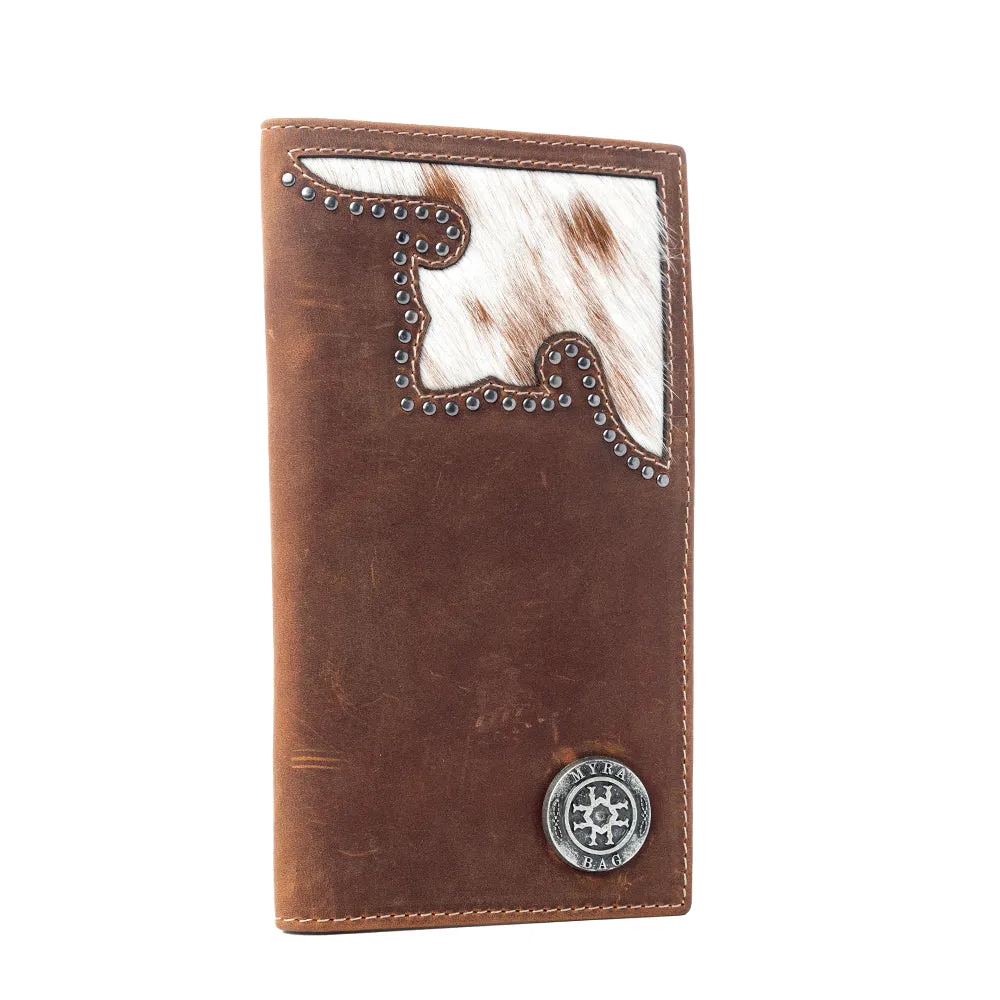Lariat Crest Hairon Leather Wallet for Men in Rustic Chrome sold by Myra Bag product image thumbnail 2