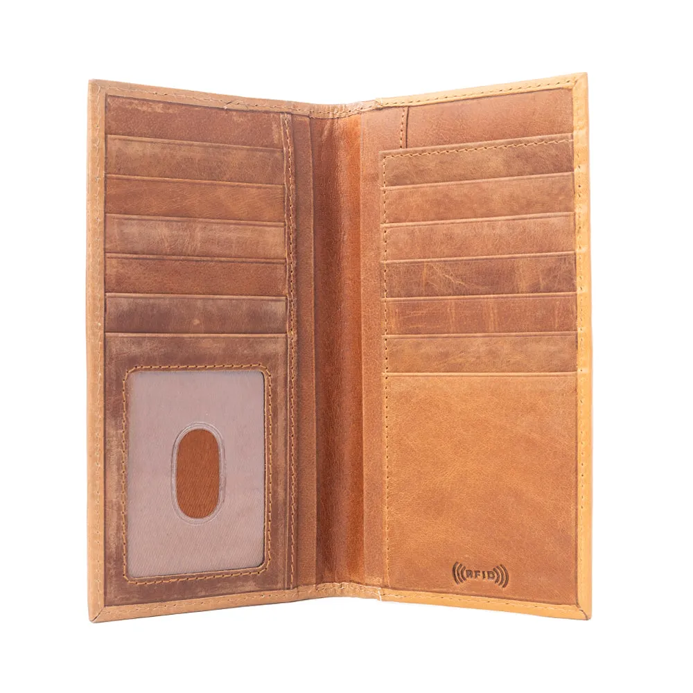 Nomad's Emblem Handtooled Leather Wallet for Men in Walnut Emboss sold by Myra Bag product image thumbnail 4